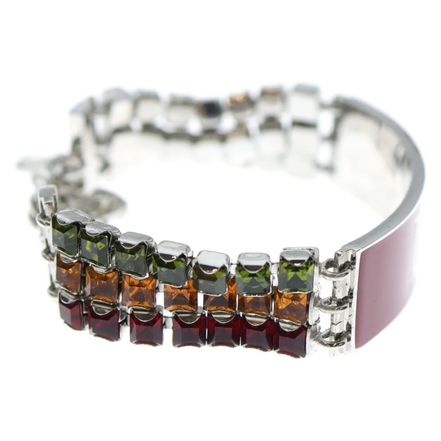 DIOR ディオール ロゴプレート ラインストーン ブレスレット レッド