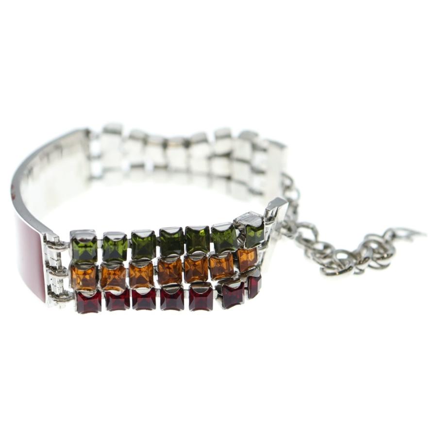 DIOR ディオール ロゴプレート ラインストーン ブレスレット レッド