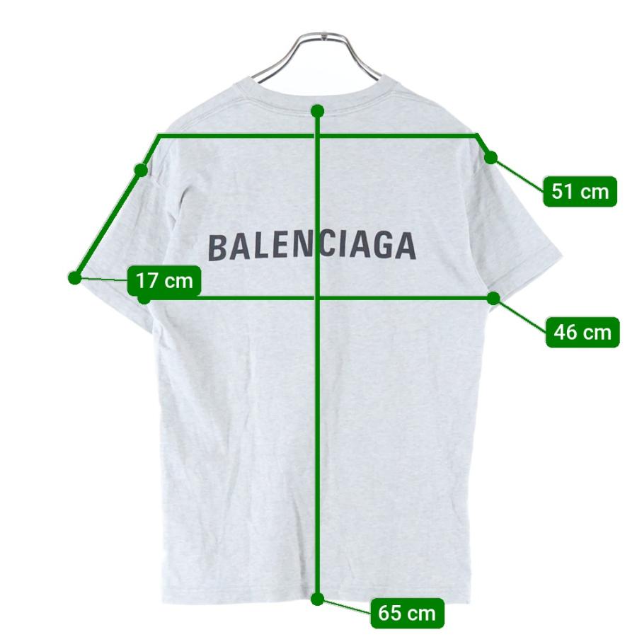 バレンシアガ　Tシャツ　グレー　バックプリント　ロゴ　シャツ　XXS 中古・古着通販】BALENCIAGA (バレンシアガ) デストロイ加工ロゴ