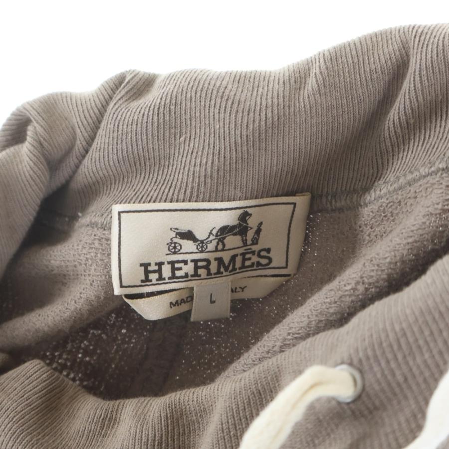 HERMES エルメス サイドライン スウェットショーツ ショートパンツ ベージュ_6