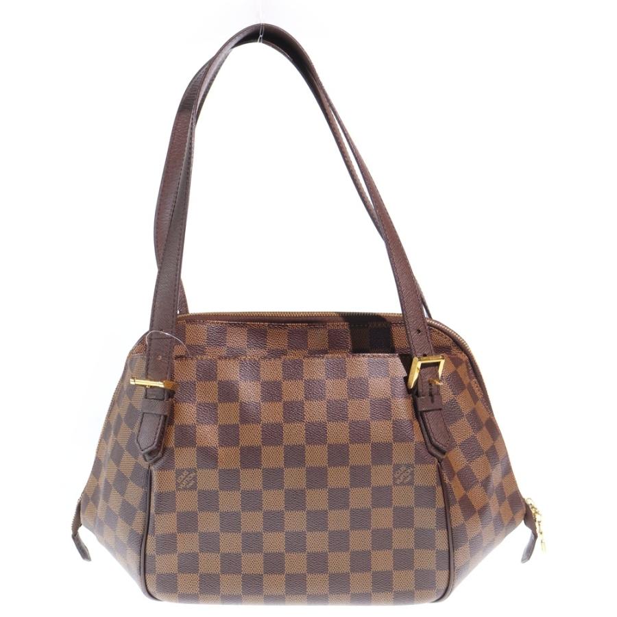 【極美品】ルイヴィトン ダミエ べレム ハンドバッグ トートバッグ ブラウン LOUIS VUITTON（ルイ・ヴィトン） ダミエ ベレムMM PVC レザー