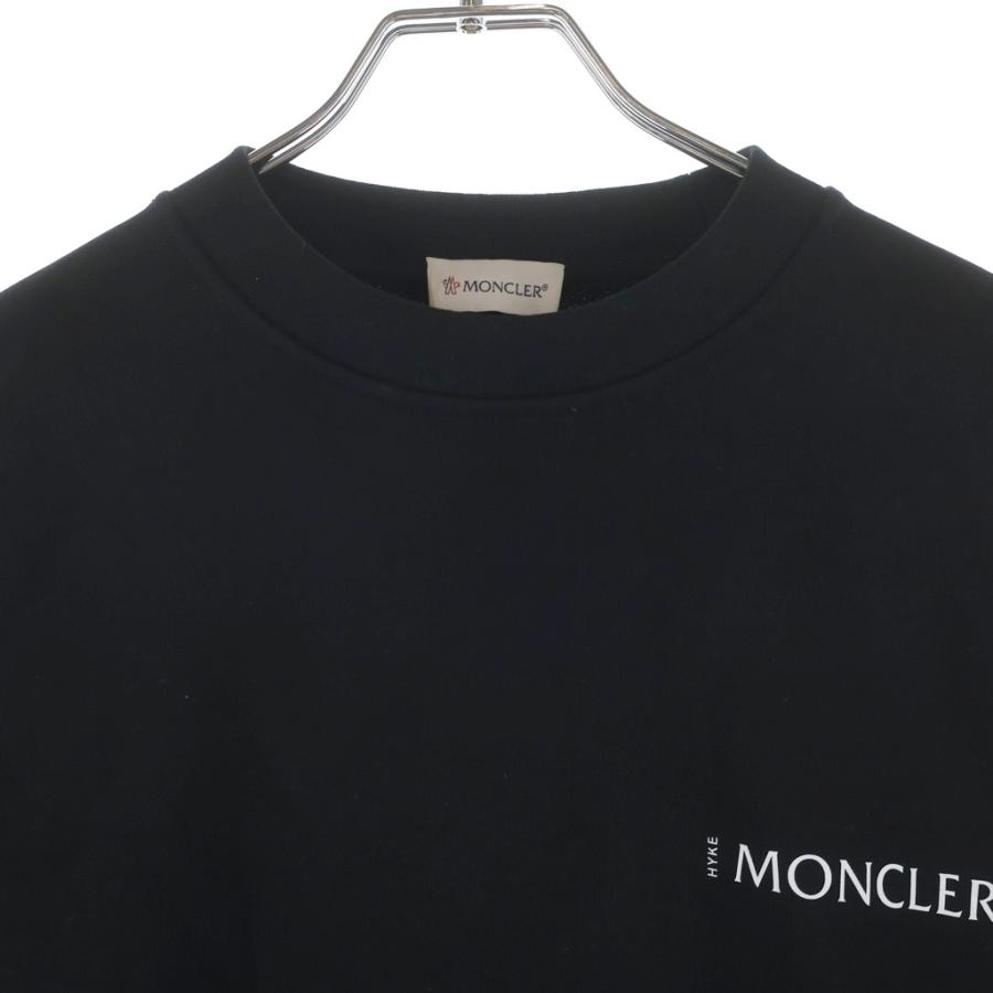 MONCLER GENIUS モンクレール ジーニアス ×HYKE 22AW SWEATSHIRT クルーネックスウェット トレーナー ブラック #S H209K8G00002 M2719 MONCLER GENIUS モンクレール ジーニアス ×HYKE 22AW SWEATSHIRT