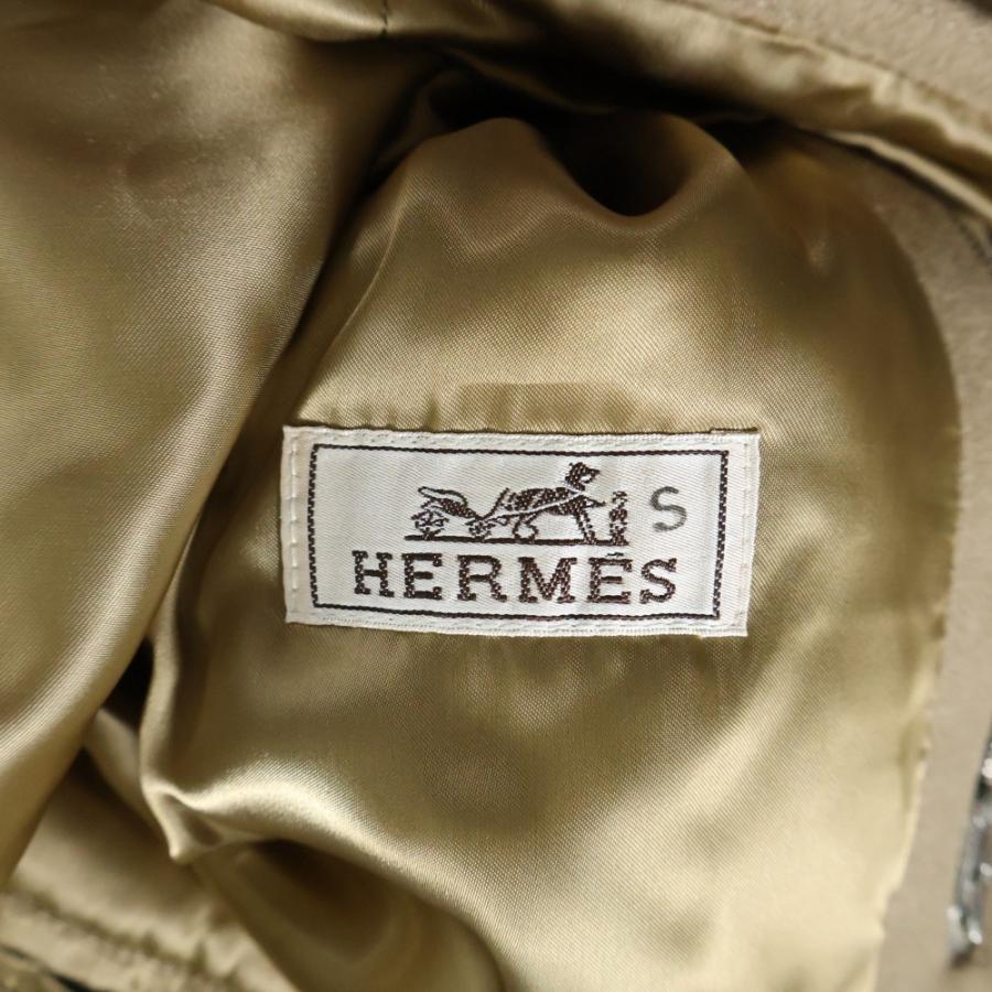 HERMES（エルメス） ジップポケット カシミヤウール Pコート ベージュ