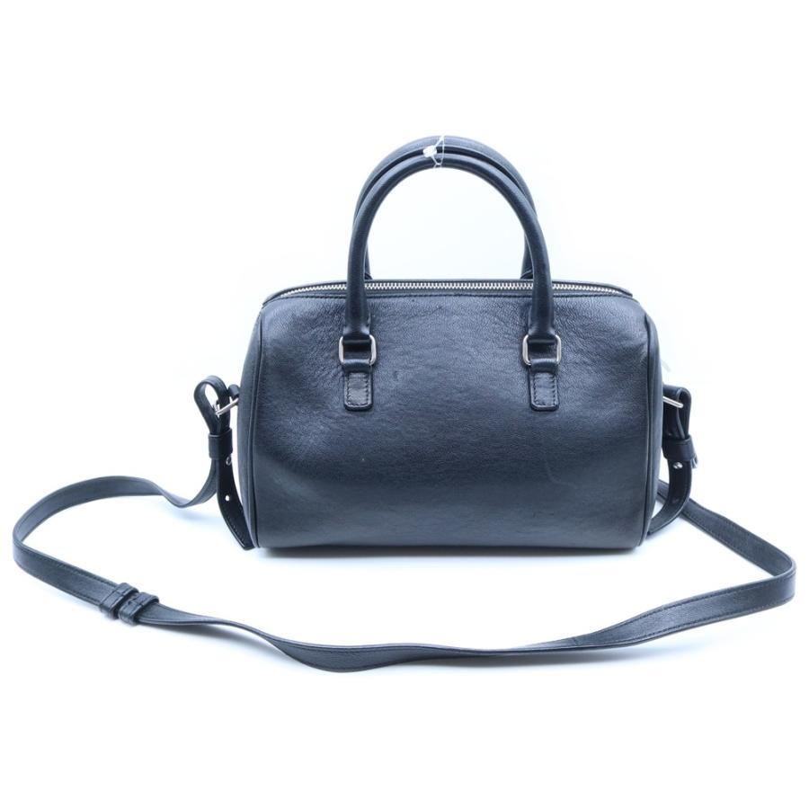 SAINT LAURENT PARIS サンローランパリ ベイビーダッフル 2wayハンドバッグ ショルダーバッグ ブラック×シルバー レザー 397584 サンローランパリ ベイビーダッフル 2wayハンドバッグ ショルダー