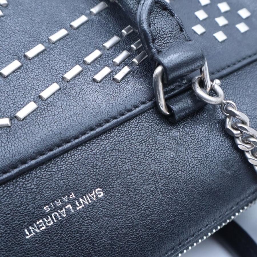 SAINT LAURENT PARIS サンローランパリ ベイビーダッフル 2wayハンドバッグ ショルダーバッグ ブラック×シルバー レザー 397584 サンローランパリ ベイビーダッフル 2wayハンドバッグ ショルダー