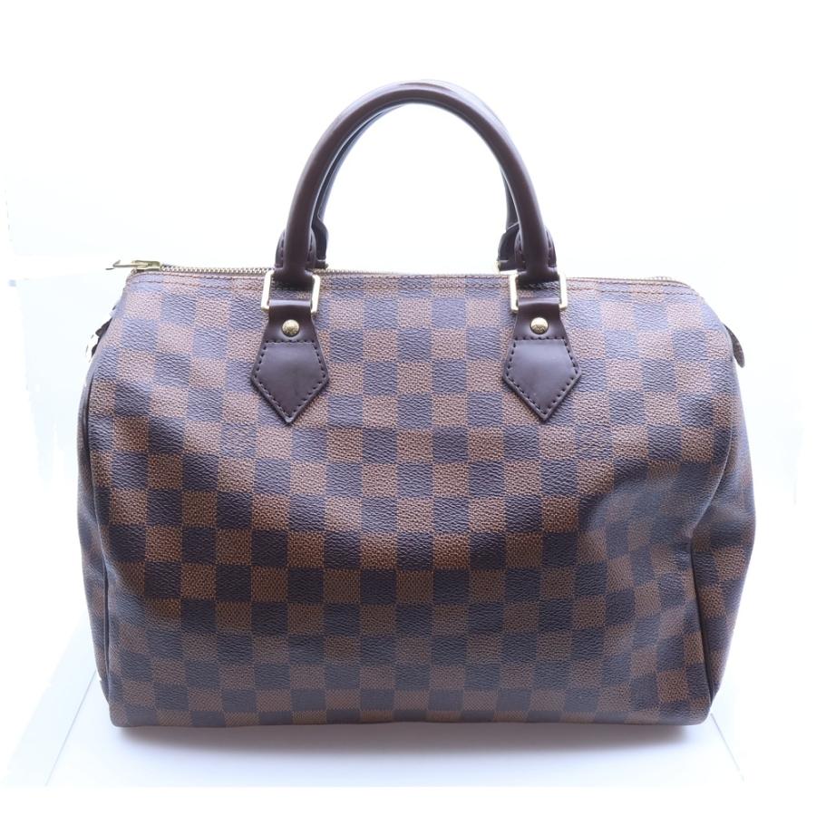 LOUIS VUITTON ルイヴィトン ダミエ スピーディ30 ハンドバッグ ボストンバッグ ブラウン レザー×PVC N41531 ゴールド金具