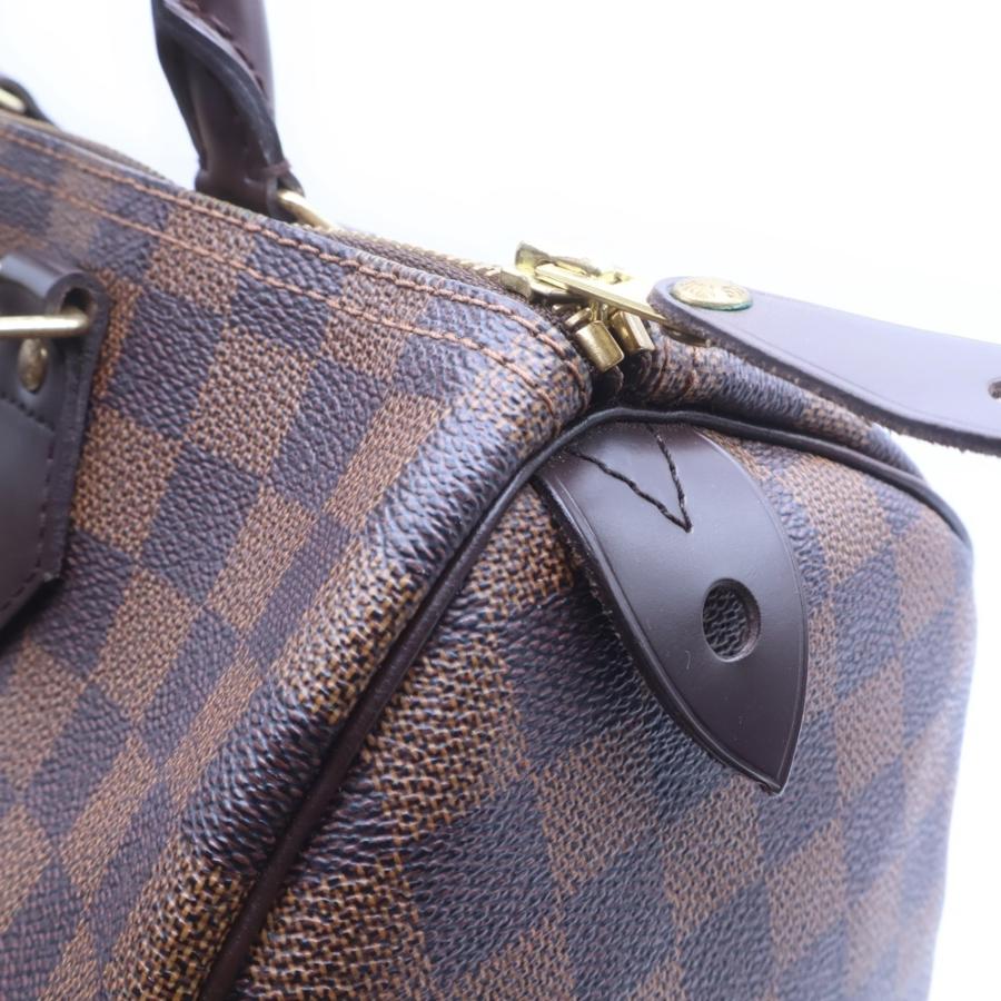 LOUIS VUITTON ルイヴィトン ダミエ スピーディ30 ハンドバッグ ボストンバッグ ブラウン レザー×PVC N41531 ゴールド金具