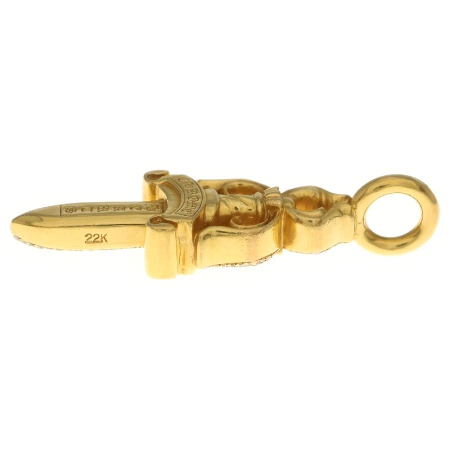 クロムハーツ  22K #10DAGGER P/D/#10ダガーペンダント アフターPAVEダイヤ/ゴールネックレストップ メンズ CHROME HEARTS（クロムハーツ） 22K DBL DAGGER P DIA 22Kダブルダガー