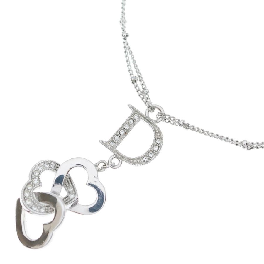 クリスチャンディオール　Dior Dロゴ　ハート　ネックレス　シルバー Christian Dior（クリスチャン・ディオール） Dロゴ ハートモチーフ