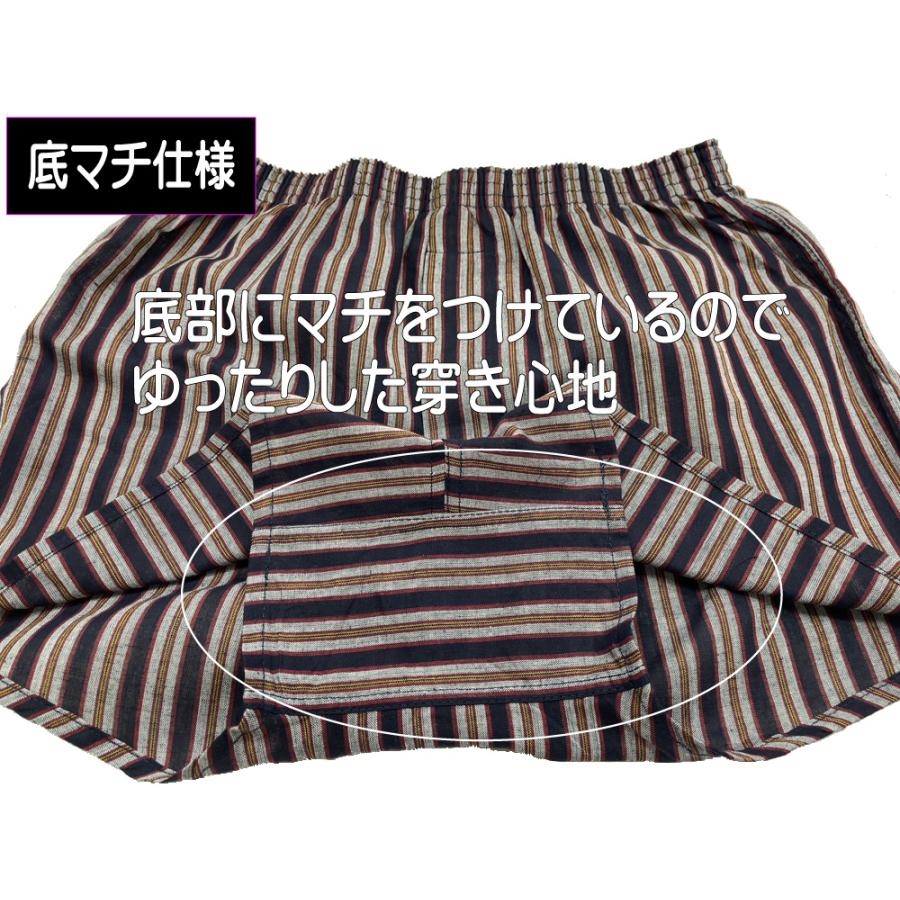 メンズ 和柄 トランクス 先染め ストライプ 縞柄 ３柄セット 送料無料 前開き ボタン付き 底マチ仕様 オリジナル柄 [セレスティアル] |  | 13