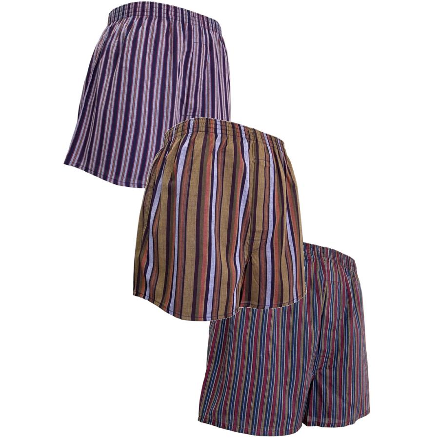 メンズ 和柄 トランクス 先染め ストライプ 縞柄 ３柄セット 送料無料 前開き ボタン付き 底マチ仕様 オリジナル柄 [セレスティアル] |  | 05