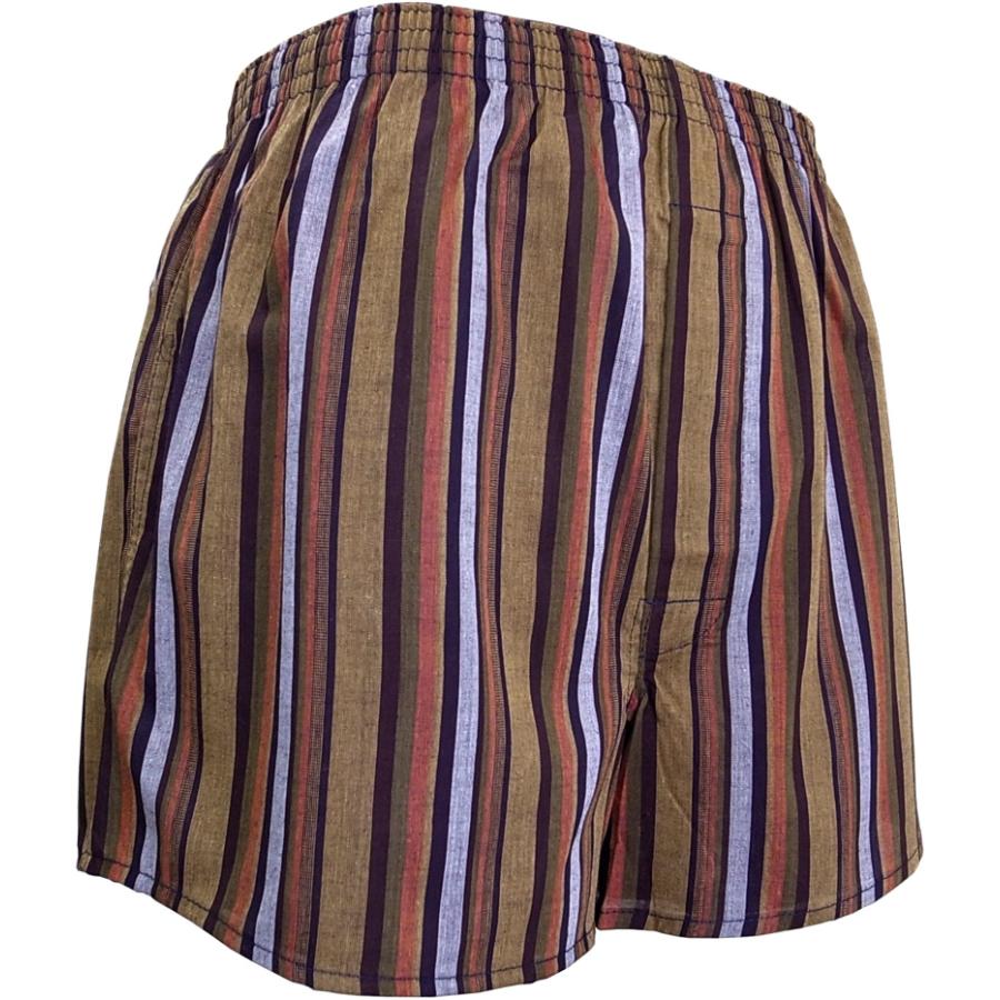 メンズ 和柄 トランクス 先染め ストライプ 縞柄 ３柄セット 送料無料 前開き ボタン付き 底マチ仕様 オリジナル柄 [セレスティアル] |  | 06