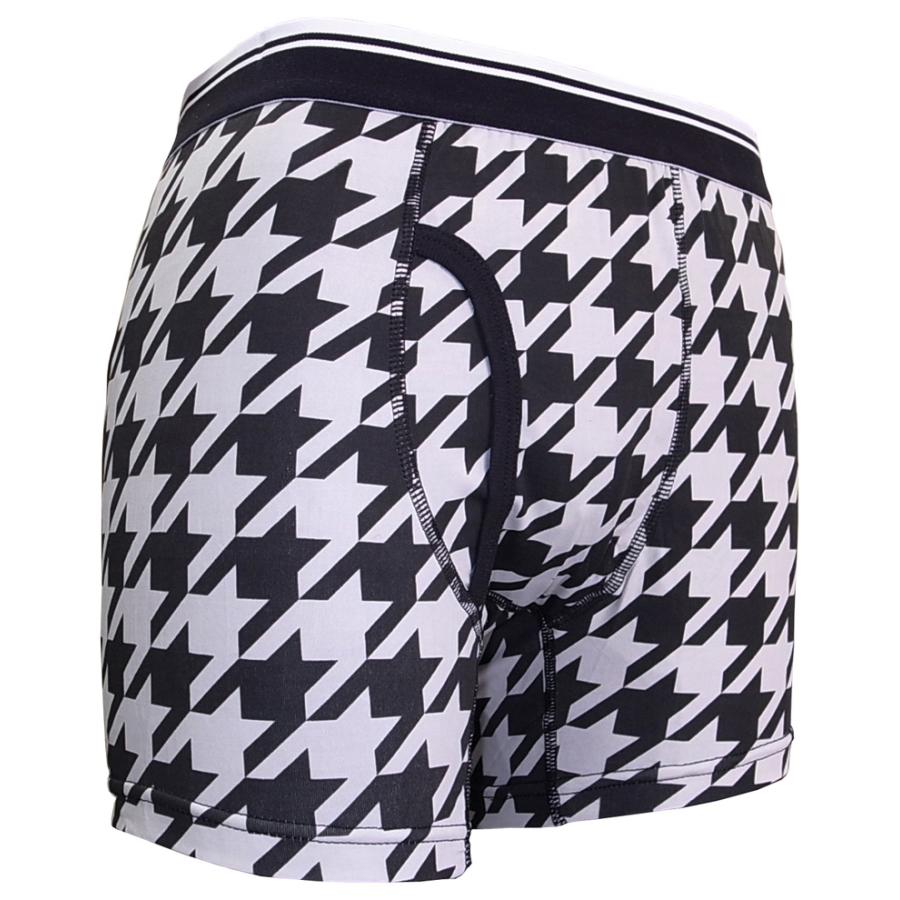 メンズ ボクサーパンツ 巨大 千鳥格子 柄 ホワイト レッド