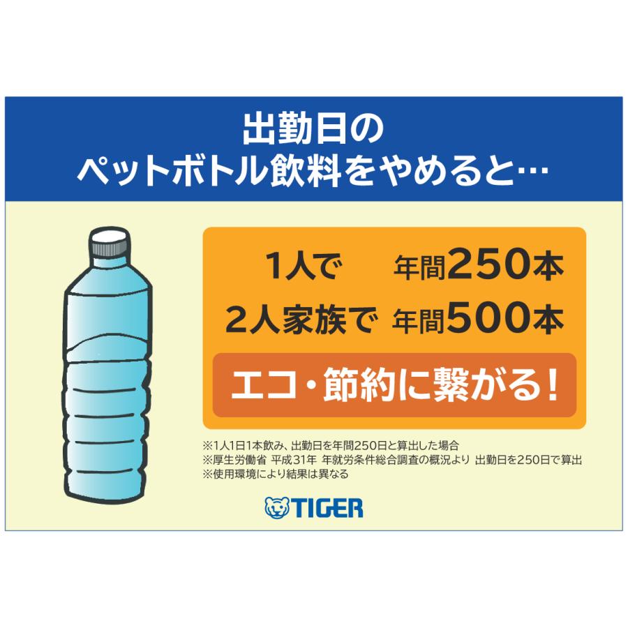 タイガー魔法瓶 タイガー 真空断熱ボトル 500ml お手入れ簡単 パッキン