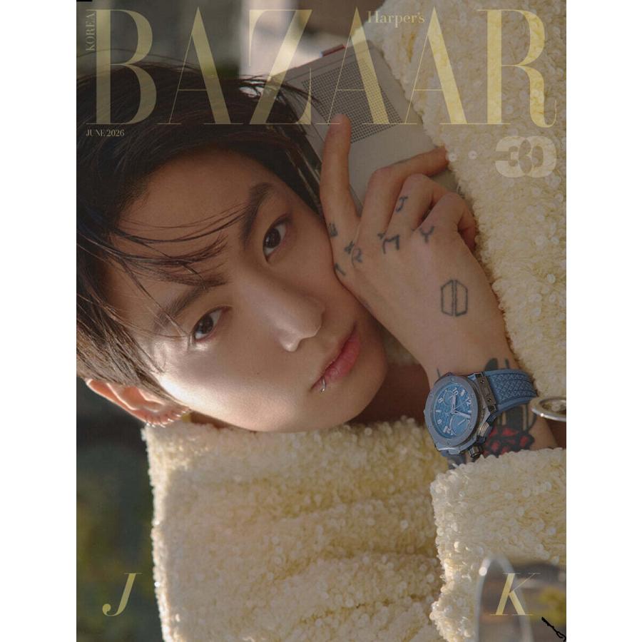 雑誌 BAZAAR 2026年 6月号 6SET BOX入り BTS JUNG KOOK表紙, 画報 記事