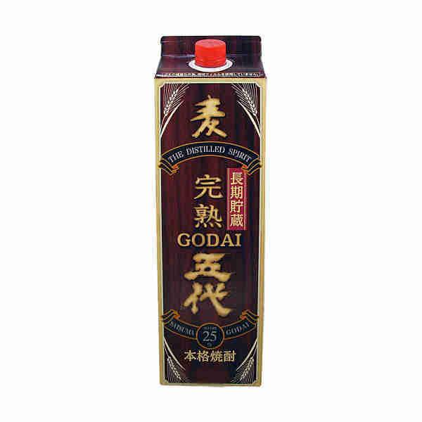 送料無料 五代 長期貯蔵 麦 25度 山元酒造 1.8L(1800ml) パック 6本入｜shopdaihei