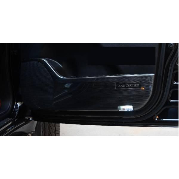 トヨタ ランドクルーザー200 専用 フロントリアドアカバー4ｐ ドアプロテクター ステンレス製　ブラック