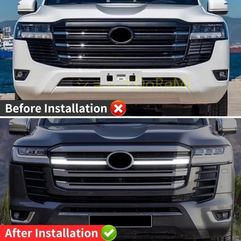 トヨタ ランドクルーザー 300 ランクル LED フロントグリル ホワイト 