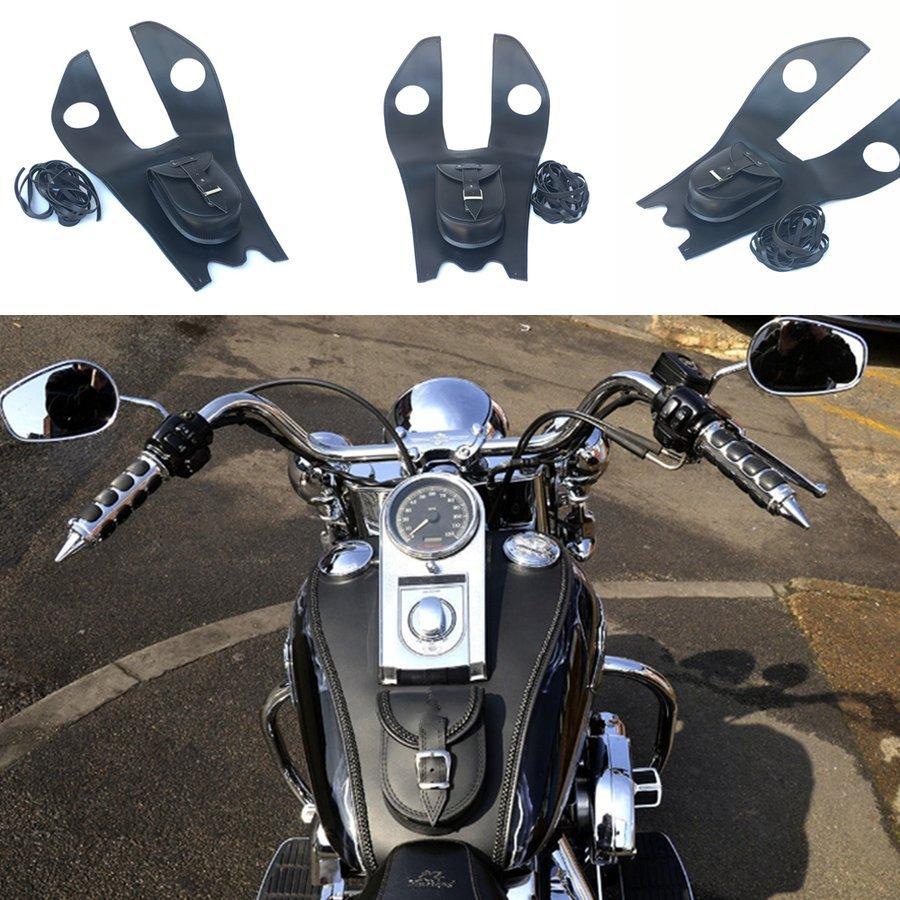 ブランド登録なし - レザータンクバッグ 取りまかなう ハーレー ソフテイル ファットボーイ バイク用バッグ-バイク-車、バイク、自転車