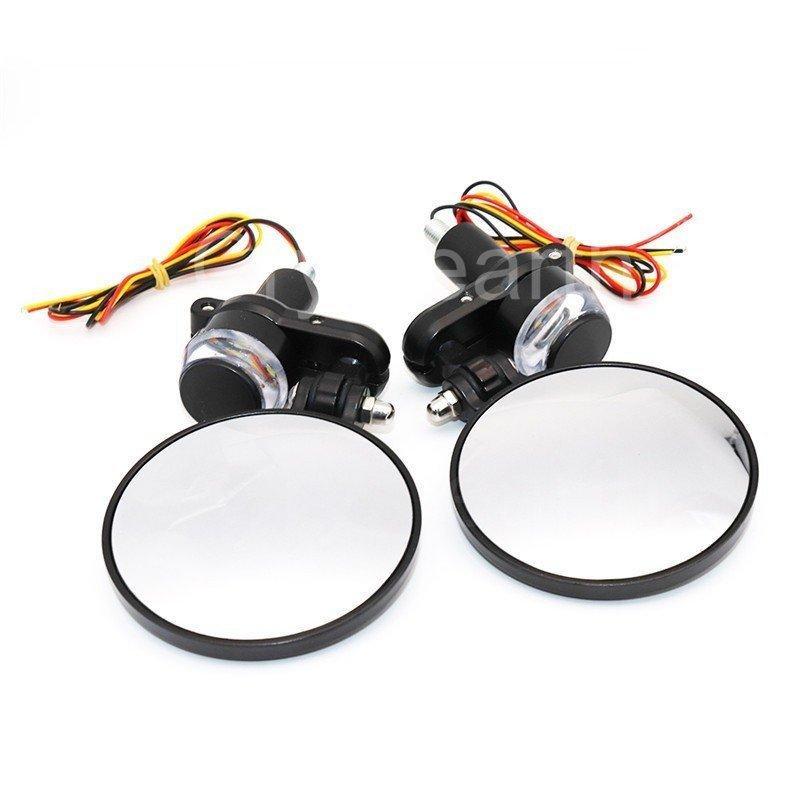 バイクパーツセット テールランプ・ハンドルバー・ミラー・ウィンカー バイク バーエンドミラー 22mm LED ハンドルバー エンドリアビュー