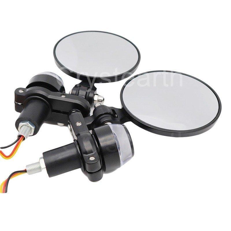 バイクパーツセット テールランプ・ハンドルバー・ミラー・ウィンカー バイク バーエンドミラー 22mm LED ハンドルバー エンドリアビュー