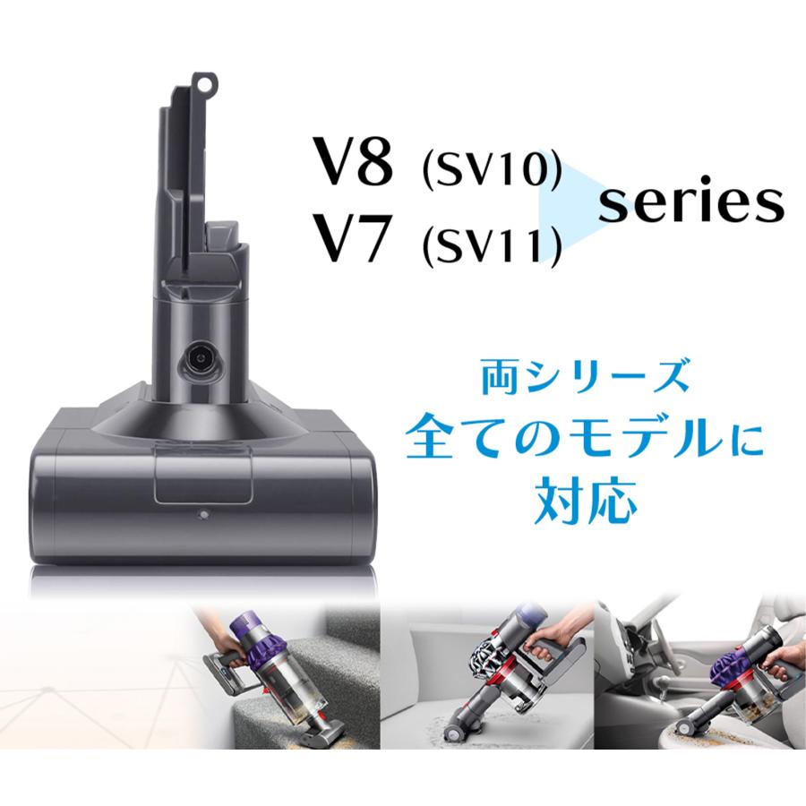 ダイソン V8 SV10 / V7 SV11 兼用 互換 バッテリー 大容量 4000mAh Panasonicセル 壁掛けブラケット対応｜shopduo｜03