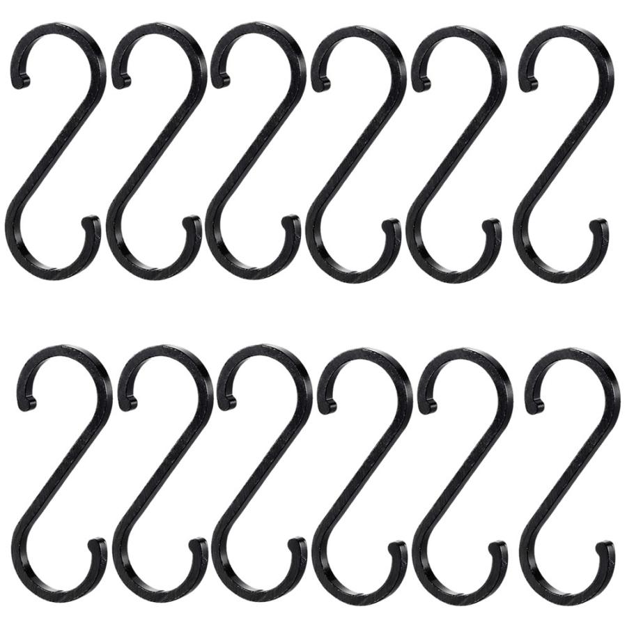 S字フック 12個セット アルミ合金 高級感 フックs 滑り止め 吊り下げ ブラック 黒 クローゼット キッチン お風呂 インテリア 12 Arufook M Kh0801 55a Shop East 通販 Yahoo ショッピング