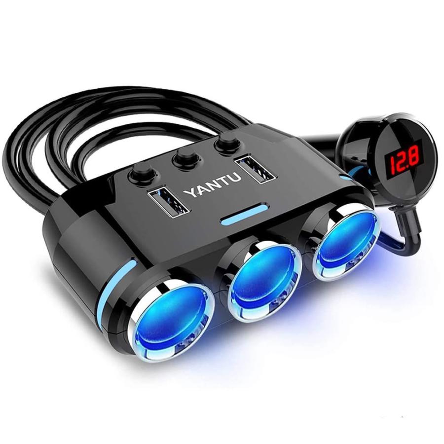 シガーソケット分配器 ３連 2口 Usbポート 増設 カーチャージャー 電圧計 車載充電器 12v 24v 対応 カー用品 自動車 急速充電qc3 0 Led付 Soke32 M Ki0125 13a Shop East 通販 Yahoo ショッピング