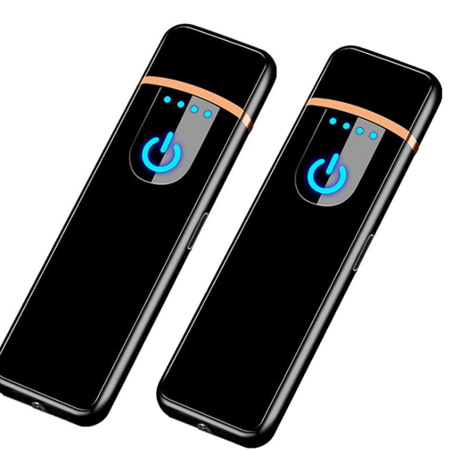 電子ライター 2個セット USB 充電 電気着火 タッチスイッチ