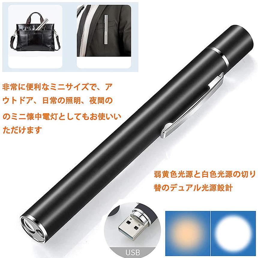 ペンライト led 懐中電灯 ミニ ダブル光源 小型 ペン型ライト