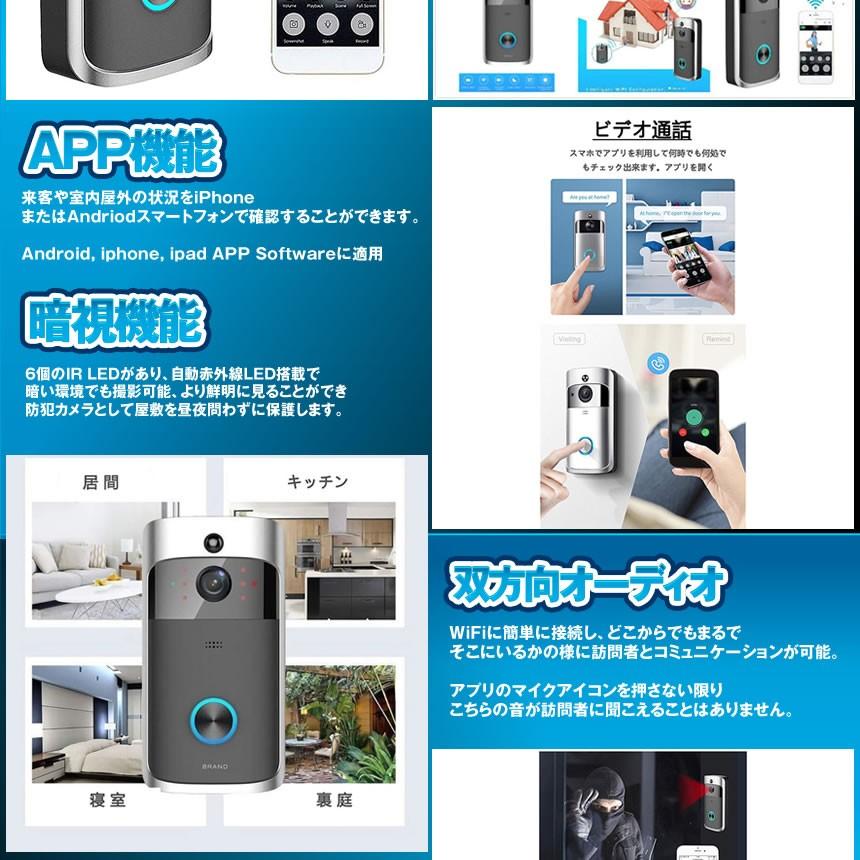 スマート インターホン シルバー Wifi ワイヤレス チャイム ドアベル 多機能 双方向通話 7phd 166 広角 防水 Smartbell Sv Mg0419 23a Shop East 通販 Yahoo ショッピング