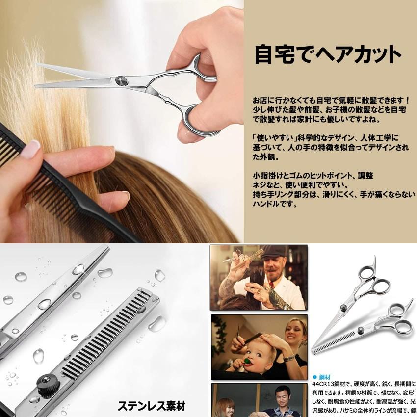 散髪 ヘアカット 10点セット セルフカット ステンレス シザー すきバサミ 営業 初心者 散髪ケープ 美容師 理容師 自宅 ケース付き 10 Haircut プロ