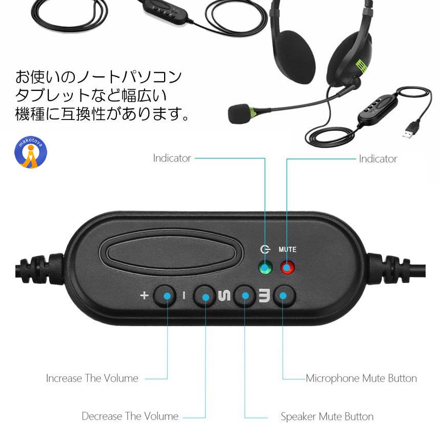 usb ヘッドセット テレワーク 在宅ワーク テレビ会議 ミュート機能付き