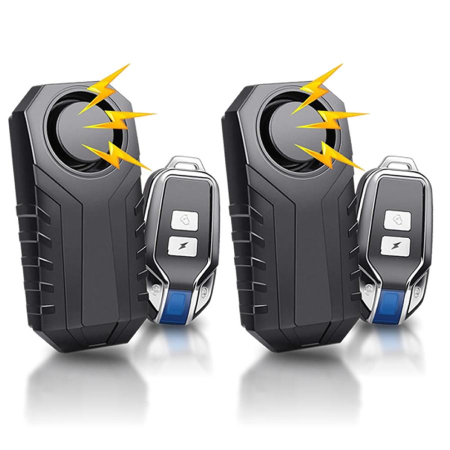 バイク 遠隔 防犯アラーム 2セット ブザー リモコン付属 振動感度設定 音量 音色 防犯 セキュリティ 自転車 グッズ Bobohan 物品 車 泥棒 盗難