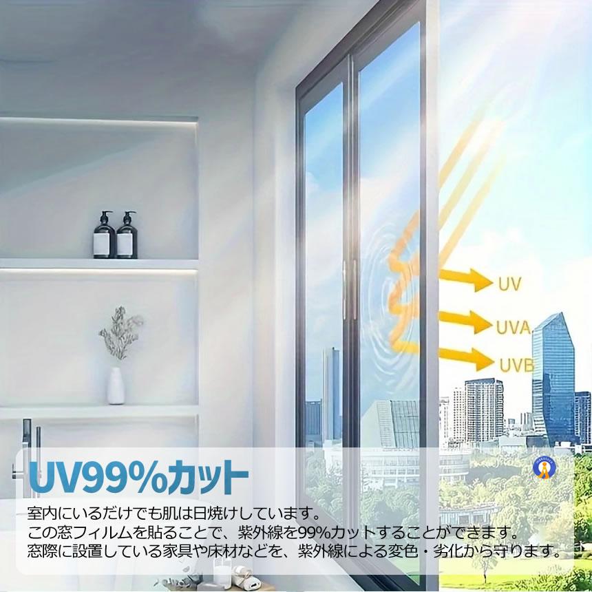窓 マジックミラーフィルム 断熱シート UVカット 90×200cm 日よけ 遮光
