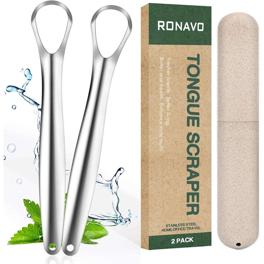 RONAVO 舌ブラシステンレス鋼の舌スクレーパークリーナー-舌磨き のための舌スク の商品画像