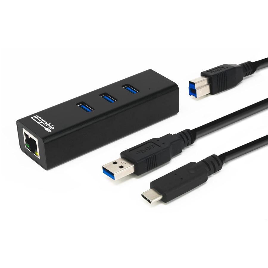 Plugable USB 3.0 ハブ バスパワー 3ポート 有線 LANイーサネット USB-C 対応 Wi : SHOP ...