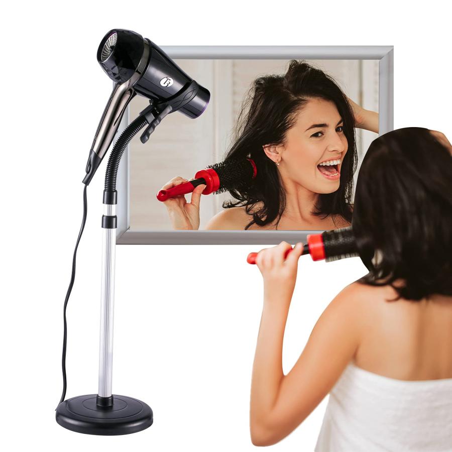 ヘアドライヤー スタンド ホルダー ハンズフリー - 長さ調節可能 便利
