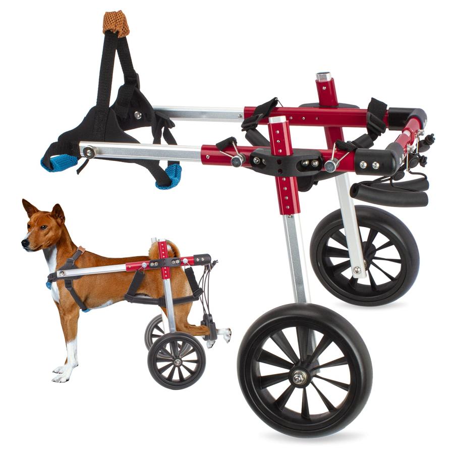 犬用車椅子 後肢リハビリサポート2輪歩行器 犬用カート補助輪 軽量 