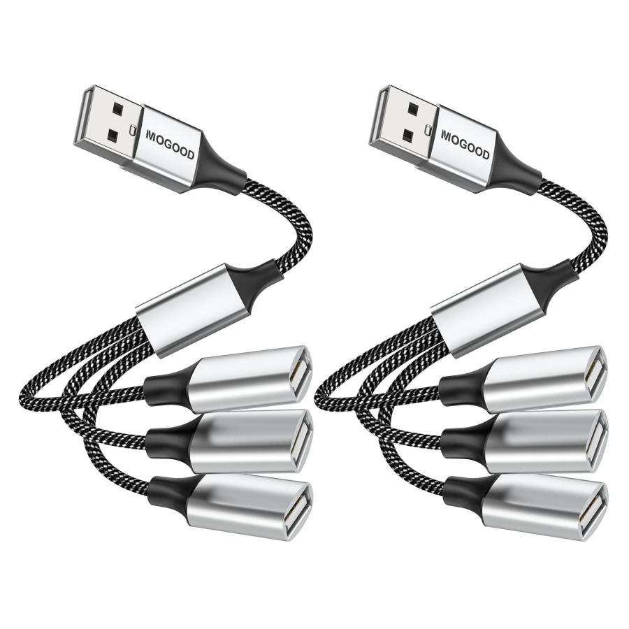 MOGOOD USB分岐器ケーブル 3-in-1USBスプリッタ USB電源分岐器 1オス3メスUSB 2. : SHOP EVERGREEN ...