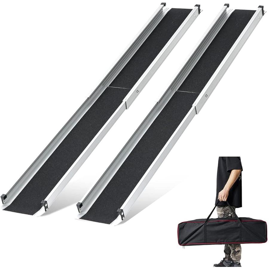 スロープ 車椅子 伸縮 98.5-183CM, gardhom スライド 荷重272KG 玄関
