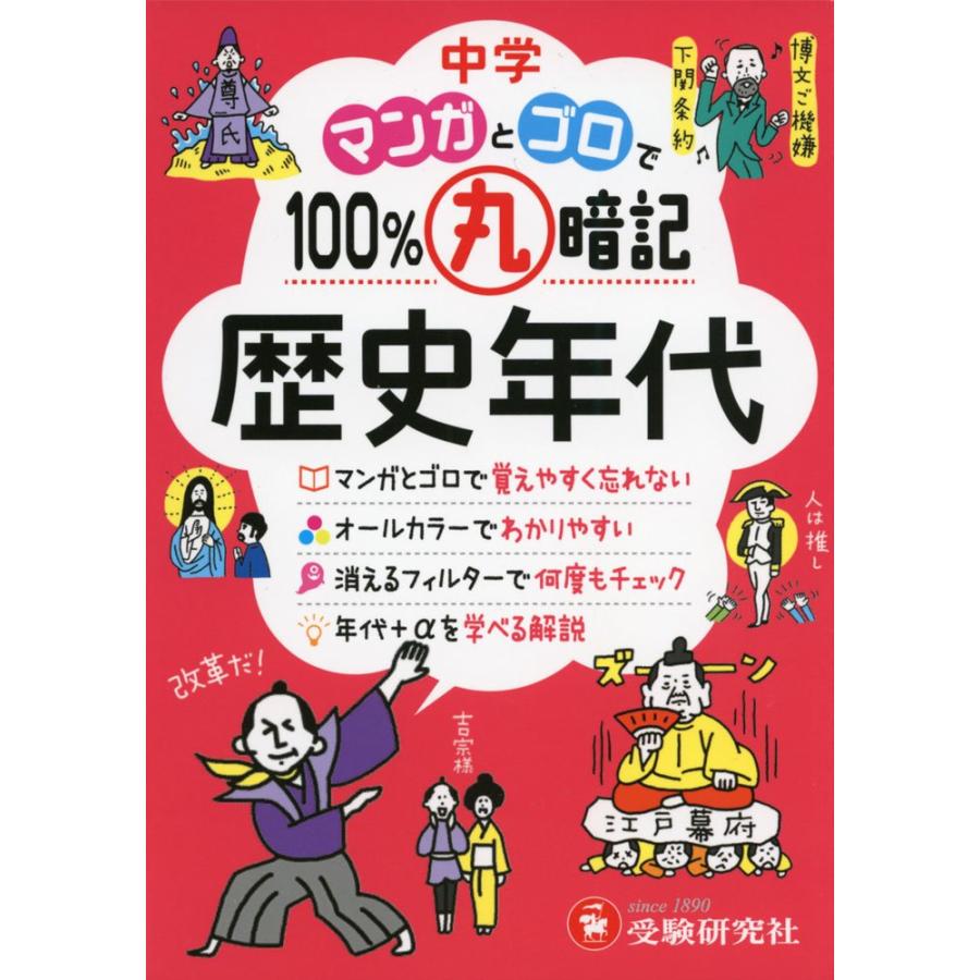 中学 マンガとゴロで100%丸暗記 歴史年代 (受験研究社) : SHOP