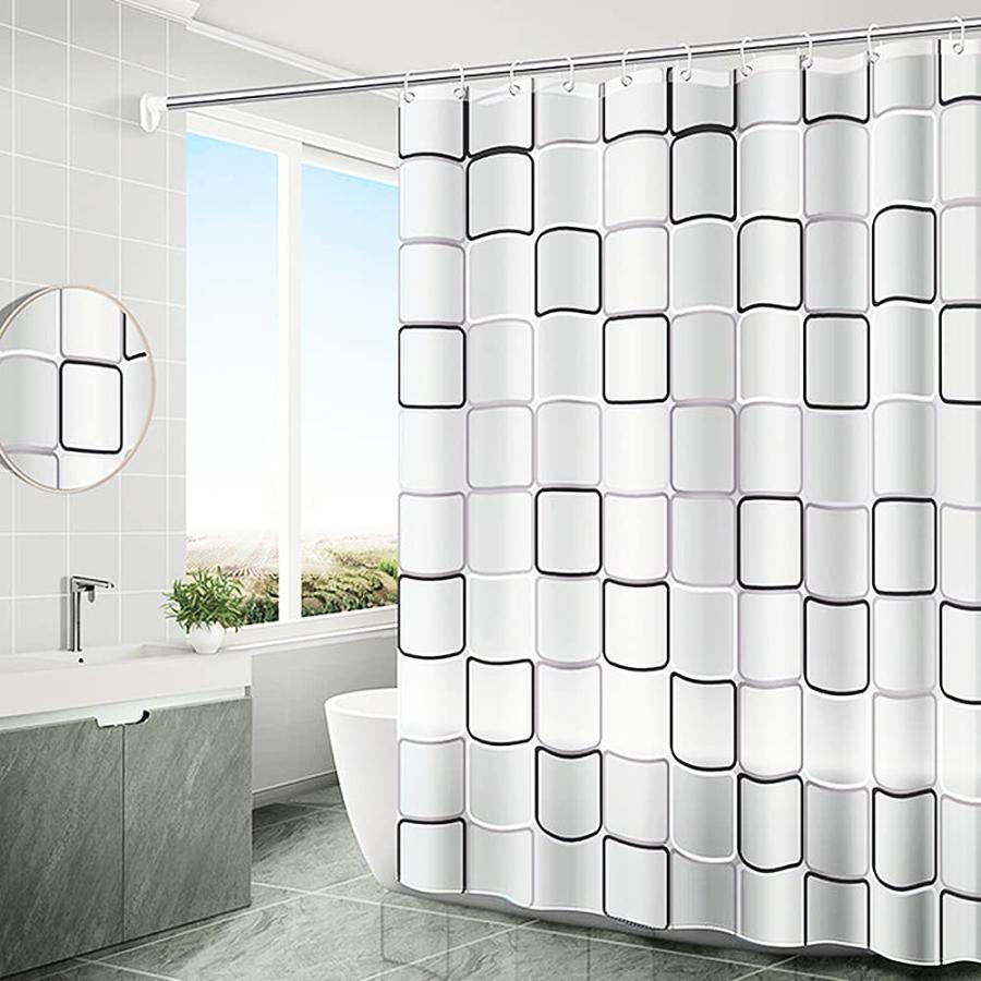 Windecood シャワーカーテン 防水防カビ加工 カーテンリング付属