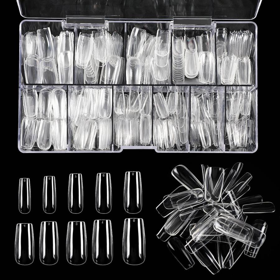 ネイル用品 ネイル ネイルチップ JANLOFO ネイルチップ クリア つけ爪 500枚入り ネイルちっぷ ロング