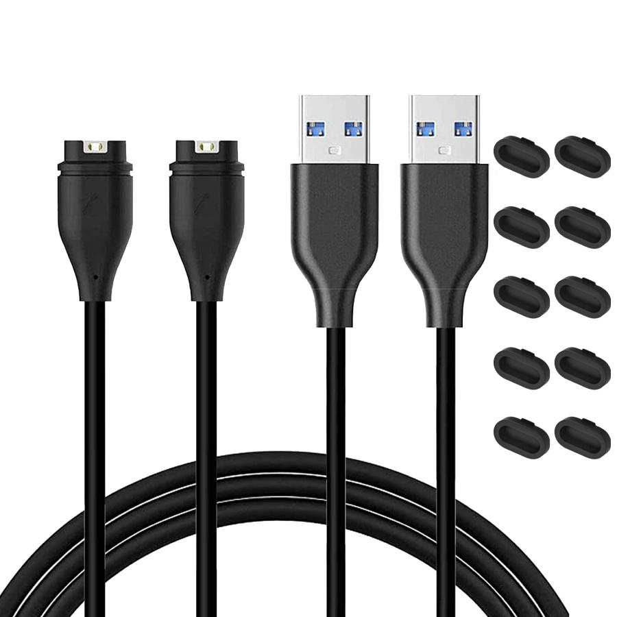 ガーミン用充電ケーブル【2本 1M】防塵プラグ 10枚 セット付き Garmin