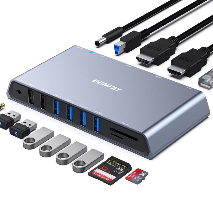 BENFEI 12-in-1 USB 3.0 USB-C ドッキングステーション Docking Station、デュア : SHOP ...
