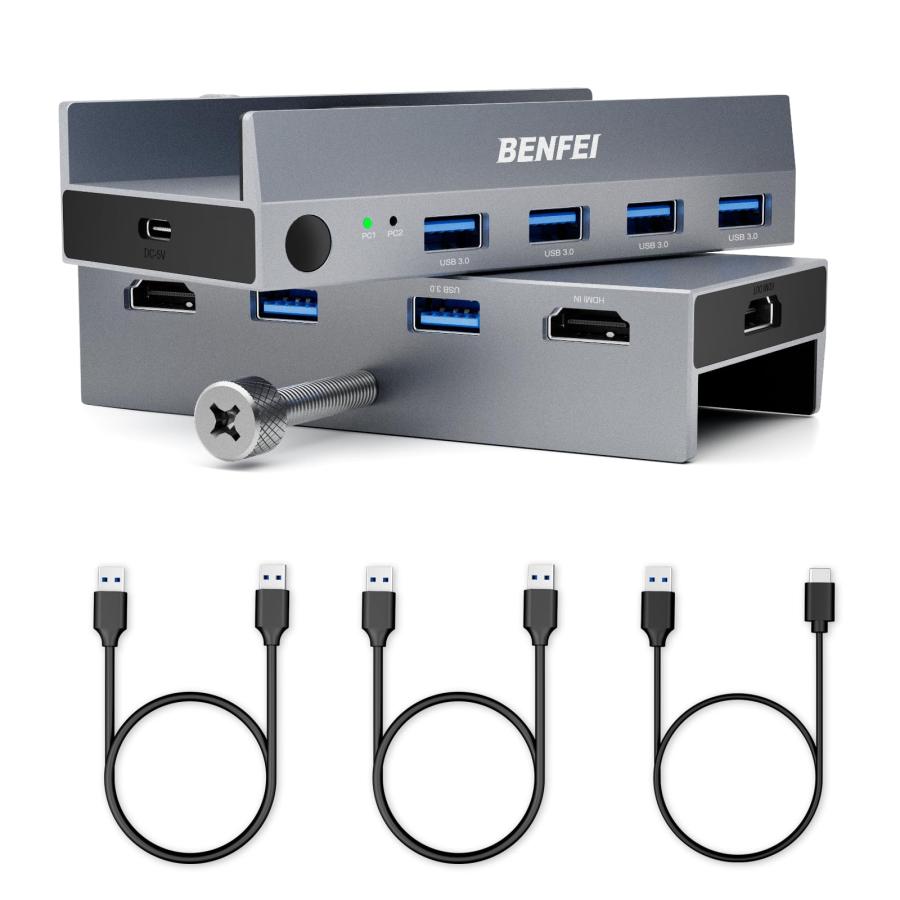 新モデルUSB HDMI KVM切替器 RSHTECH KVMスイッチ USB切替器 HDMI 4K@60Hz パソコン2台用