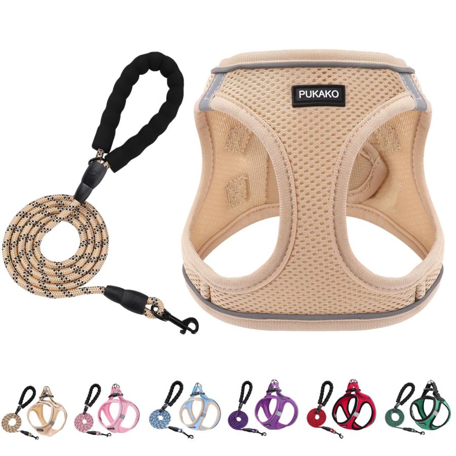 PUKAKO 犬 ハーネス 猫 リードセット 胴輪 小型犬 犬用ハーネス 猫用