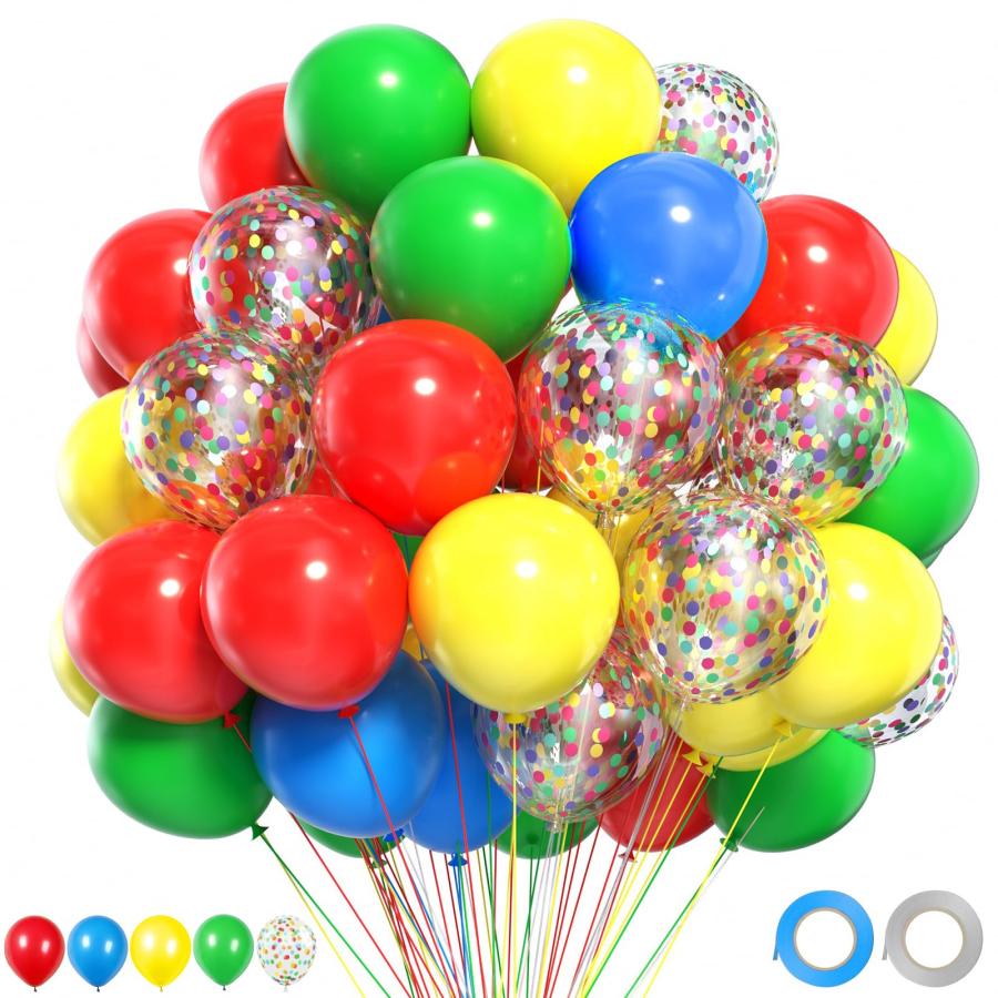Partyda バルーン 風船 60個マルチカラー風船 ゴム風船 豪華セット 誕生日 飾り : SHOP EVERGREEN - 通販 ...
