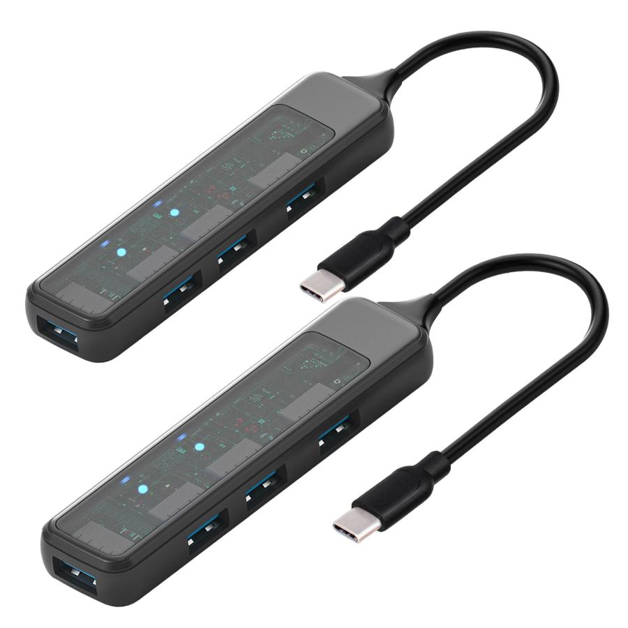 USB-C - USB ハブ (2 個)、超薄型ポータブル 4 ポート スプリッター、USB : SHOP EVERGREEN - 通販 ...